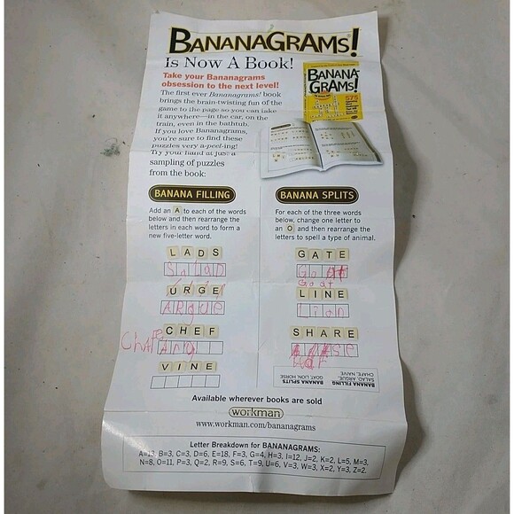 Bananagrams Tile Game Set Family Game Night COMPLETE - Picture 10 of 11